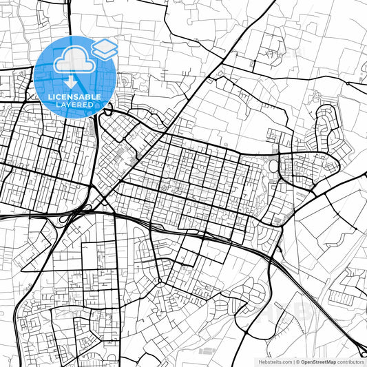 Layered PDF map of Kfar Saba, Center, Israel