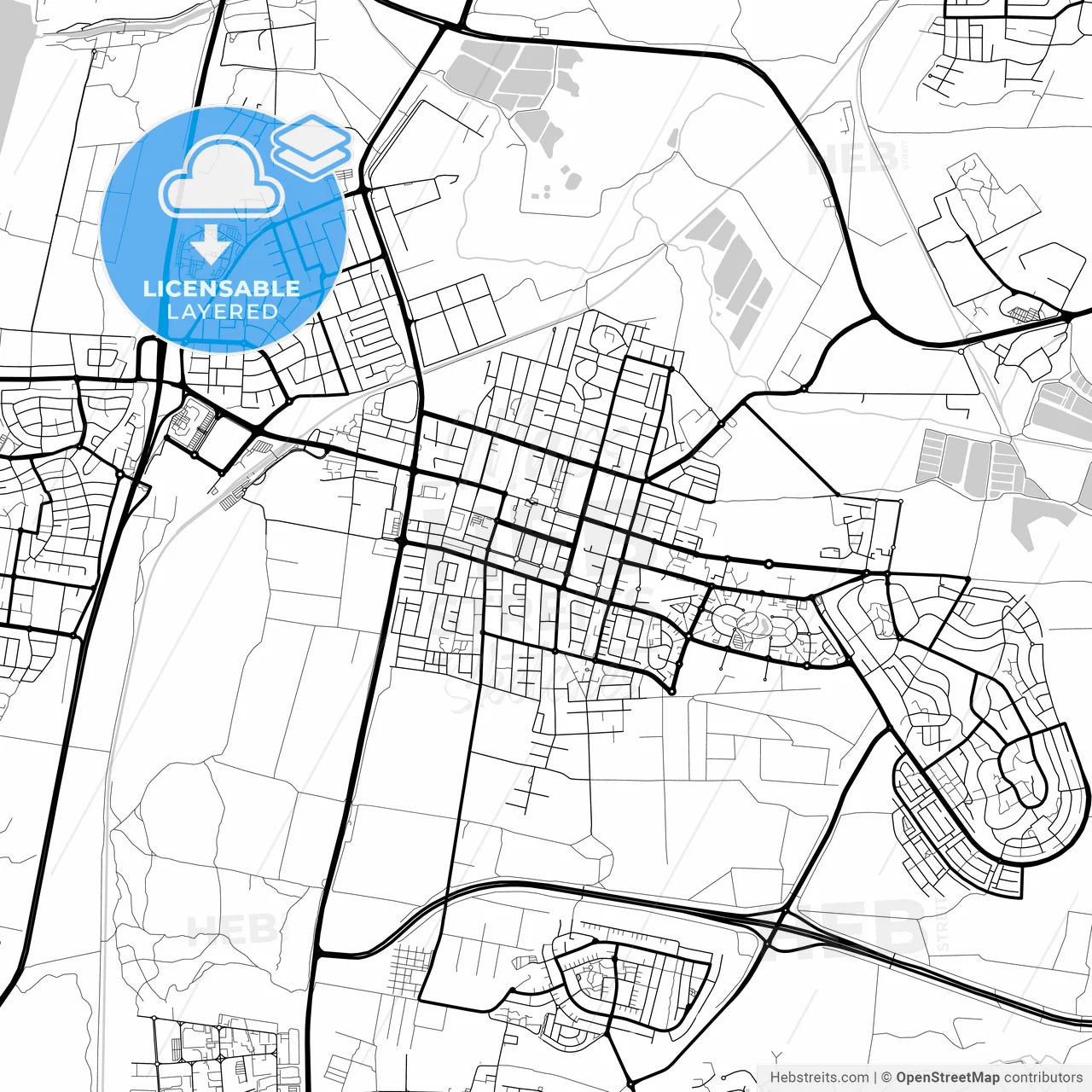 Layered PDF map of Hadera, Haifa, Israel