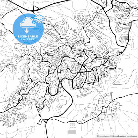 Layered PDF map of Nazareth, North, Israel