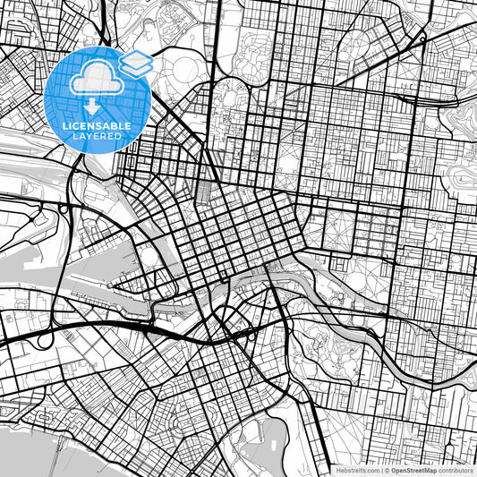 Layered PDF map of Melbourne, Victoria, Australia