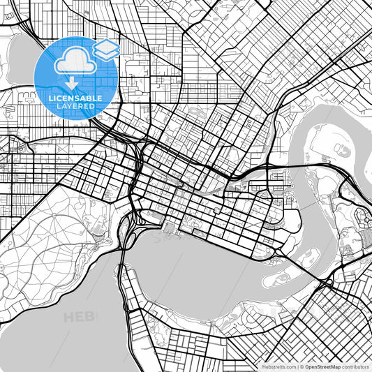 Layered PDF map of Perth, Western Australia, Australia