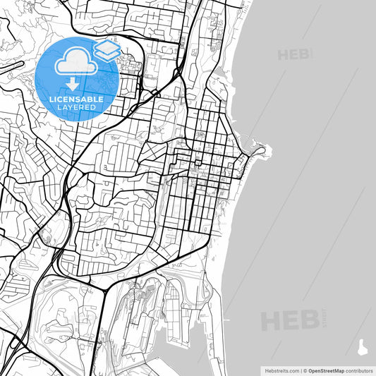 Layered PDF map of Wollongong, New South Wales, Australia