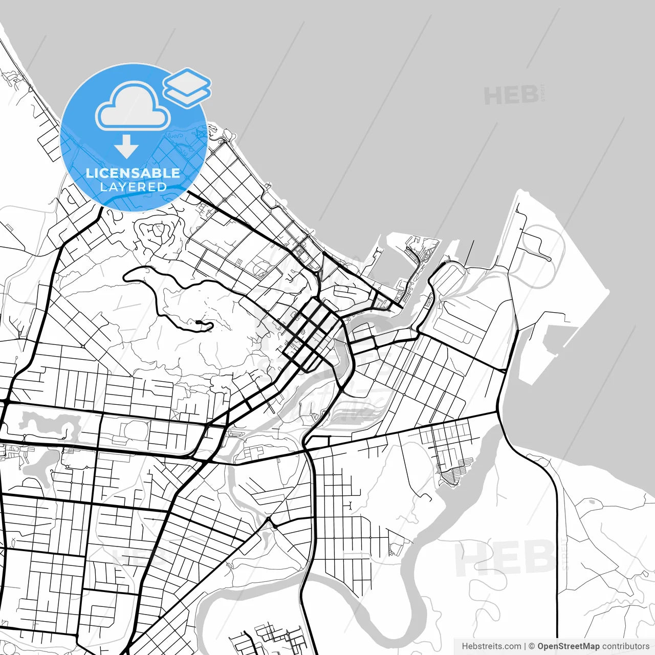 Layered PDF map of Townsville, Queensland, Australia