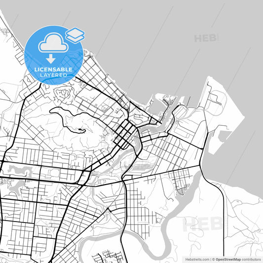 Layered PDF map of Townsville, Queensland, Australia