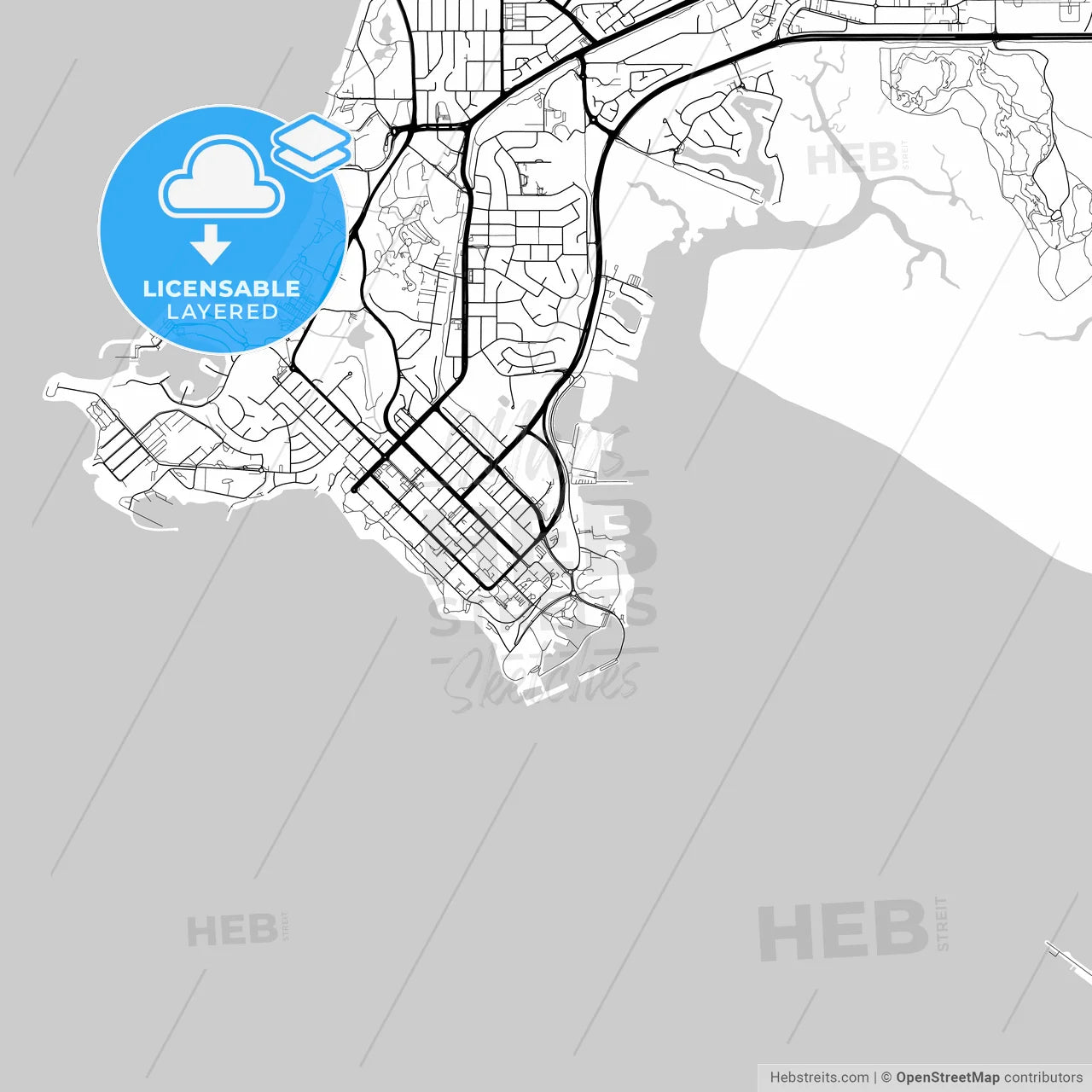 Layered PDF map of Darwin, Northern Territory, Australia