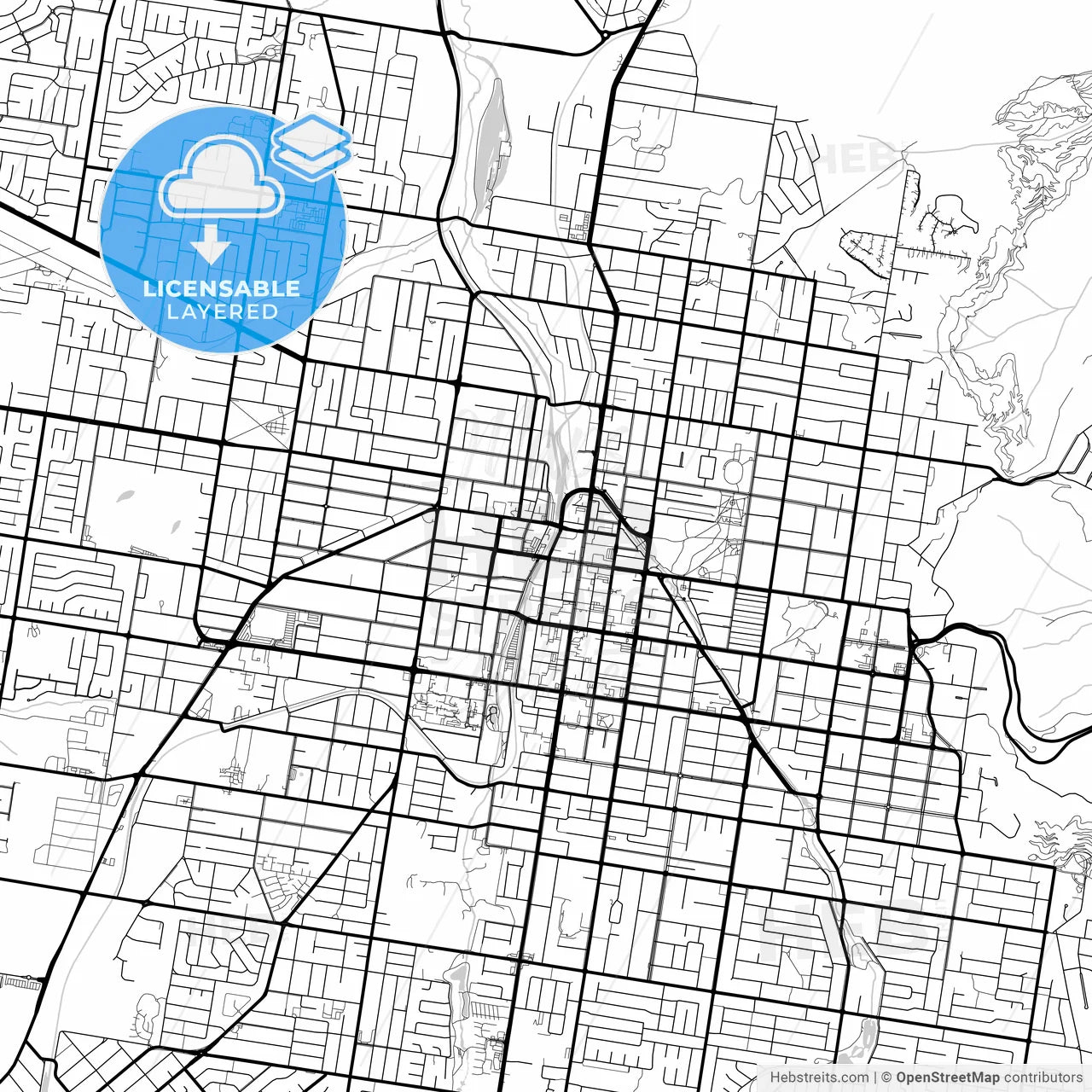 Layered PDF map of Toowoomba, Queensland, Australia