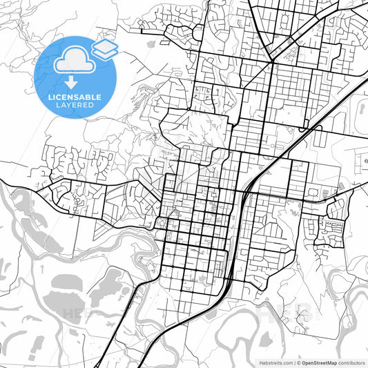 Layered PDF map of Albury–Wodonga, New South Wales/Victoria, Australia