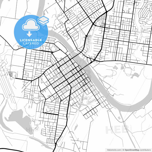 Layered PDF map of Rockhampton, Queensland, Australia