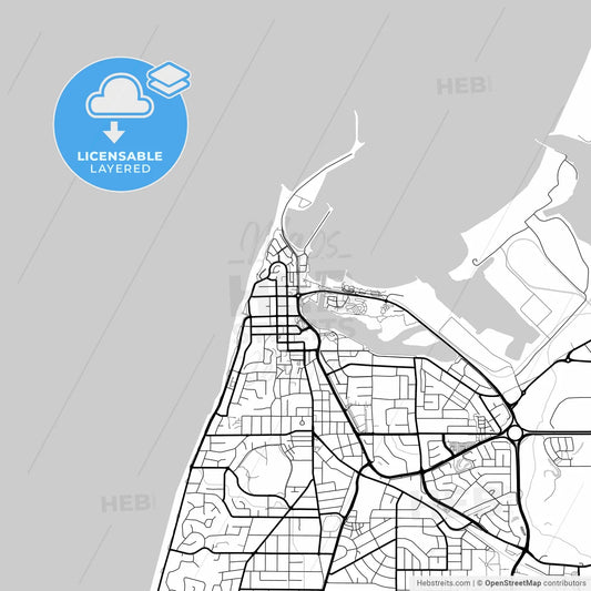 Layered PDF map of Bunbury, Western Australia, Australia