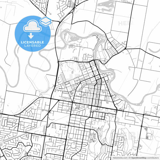 Layered PDF map of Wagga Wagga, New South Wales, Australia