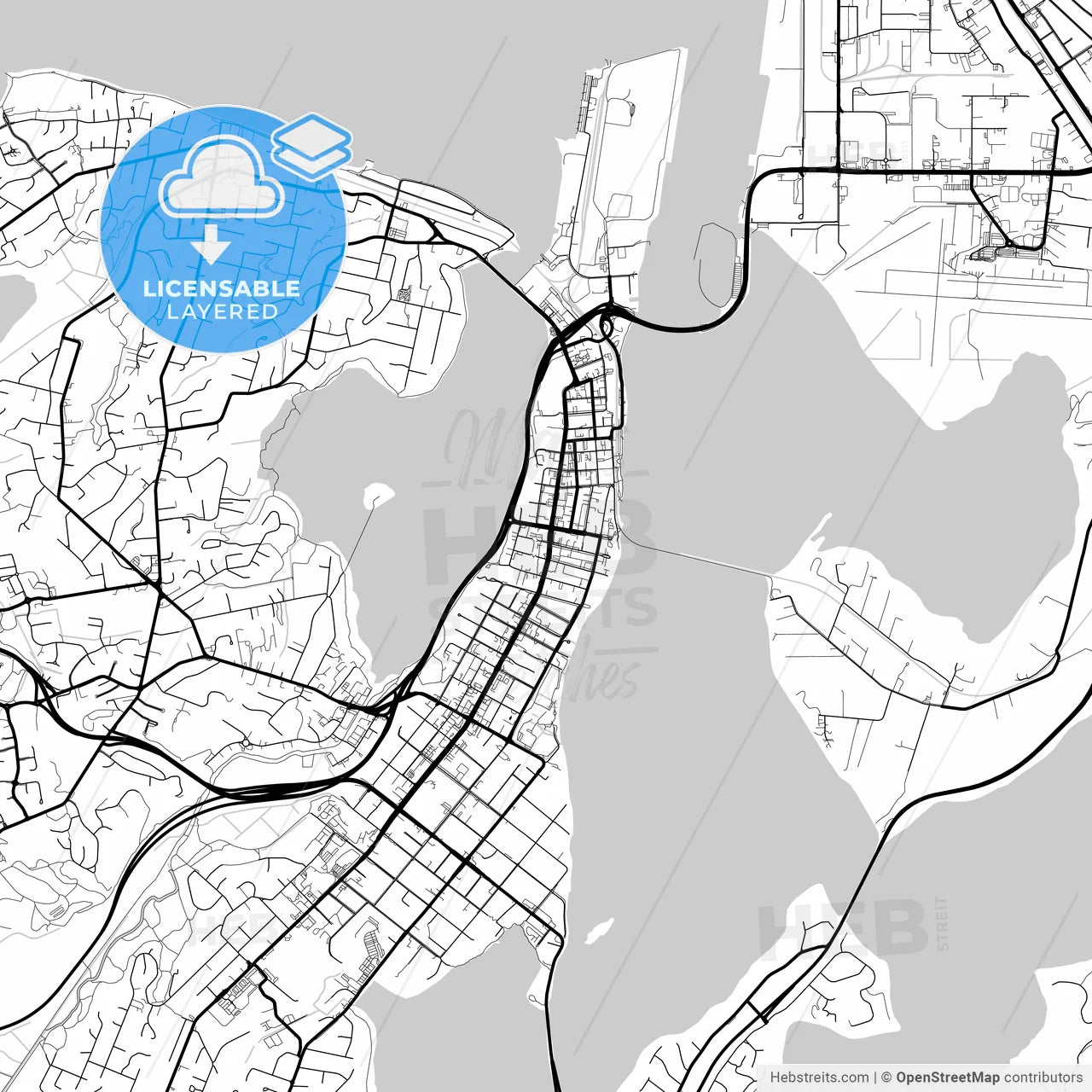 Layered PDF map of Tauranga, New Zealand