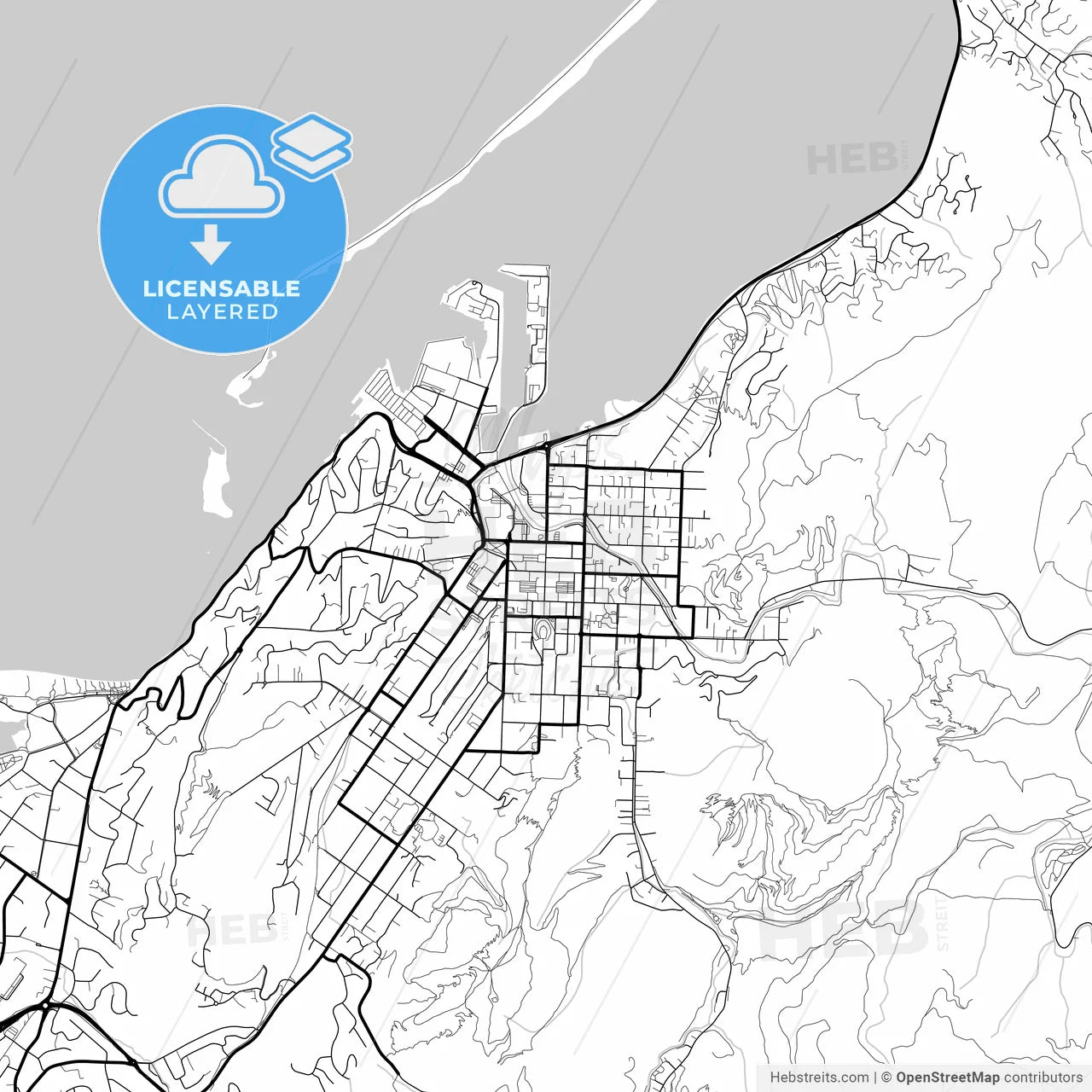 Layered PDF map of Nelson, New Zealand