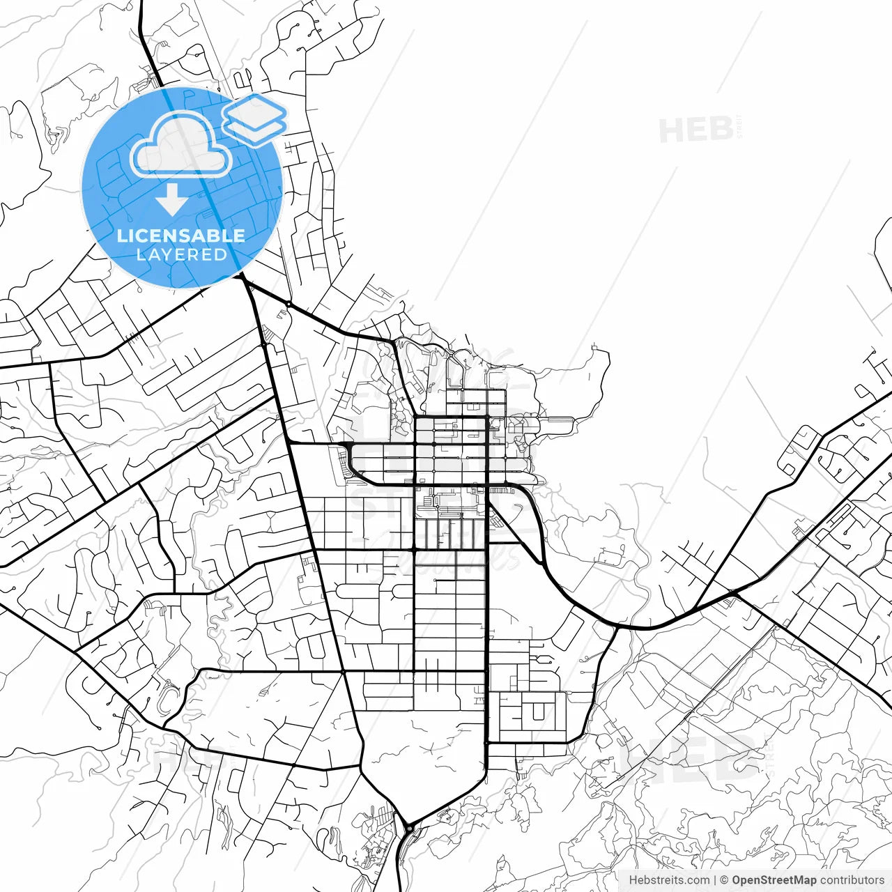 Layered PDF map of Rotorua, New Zealand