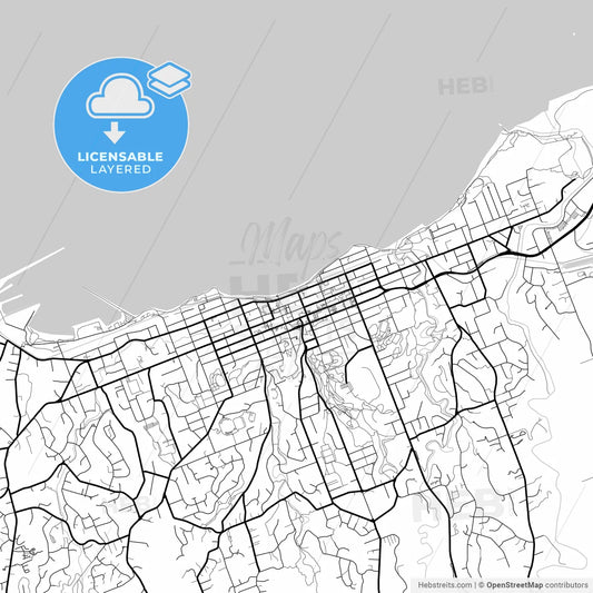 Layered PDF map of New Plymouth, New Zealand