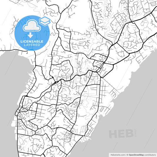 Layered PDF map of Suva, Fiji