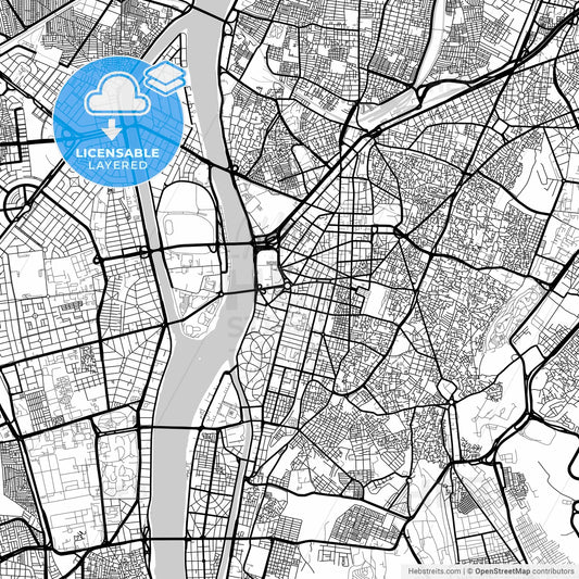 Layered PDF map of Cairo, Egypt