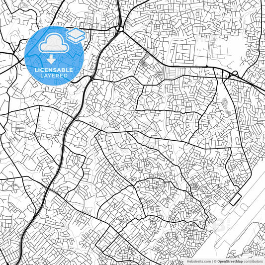Layered PDF map of Ibadan, Nigeria