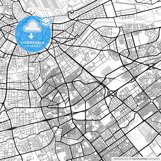 Layered PDF map of Casablanca, Morocco