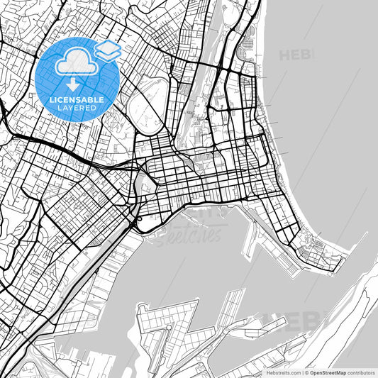 Layered PDF map of Durban, South Africa
