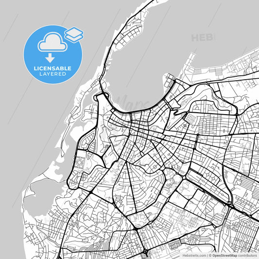 Layered PDF map of Luanda, Angola
