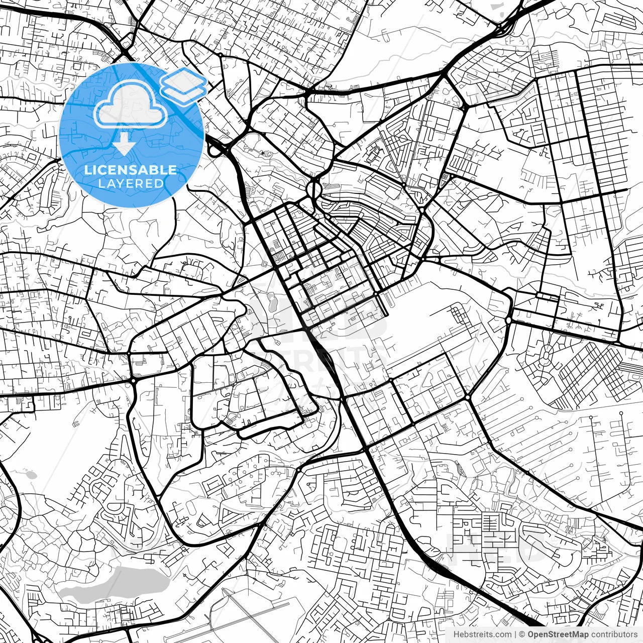 Layered PDF map of Nairobi, Kenya