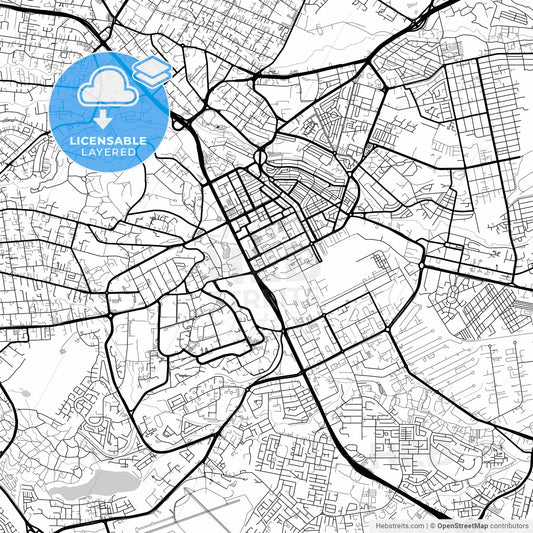 Layered PDF map of Nairobi, Kenya