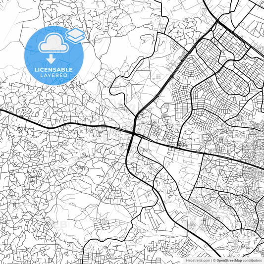 Layered PDF map of Dar es Salaam, Tanzania