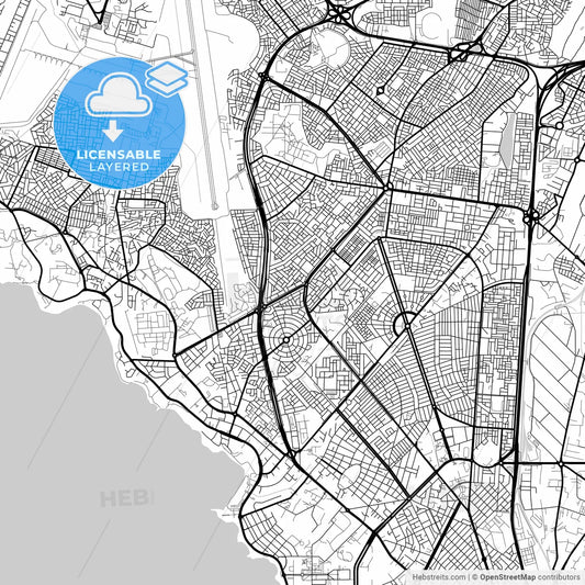 Layered PDF map of Dakar, Senegal