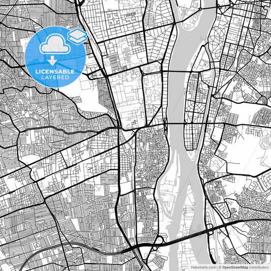 Layered PDF map of Giza, Egypt