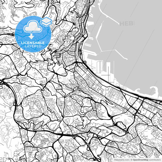 Layered PDF map of Algiers, Algeria