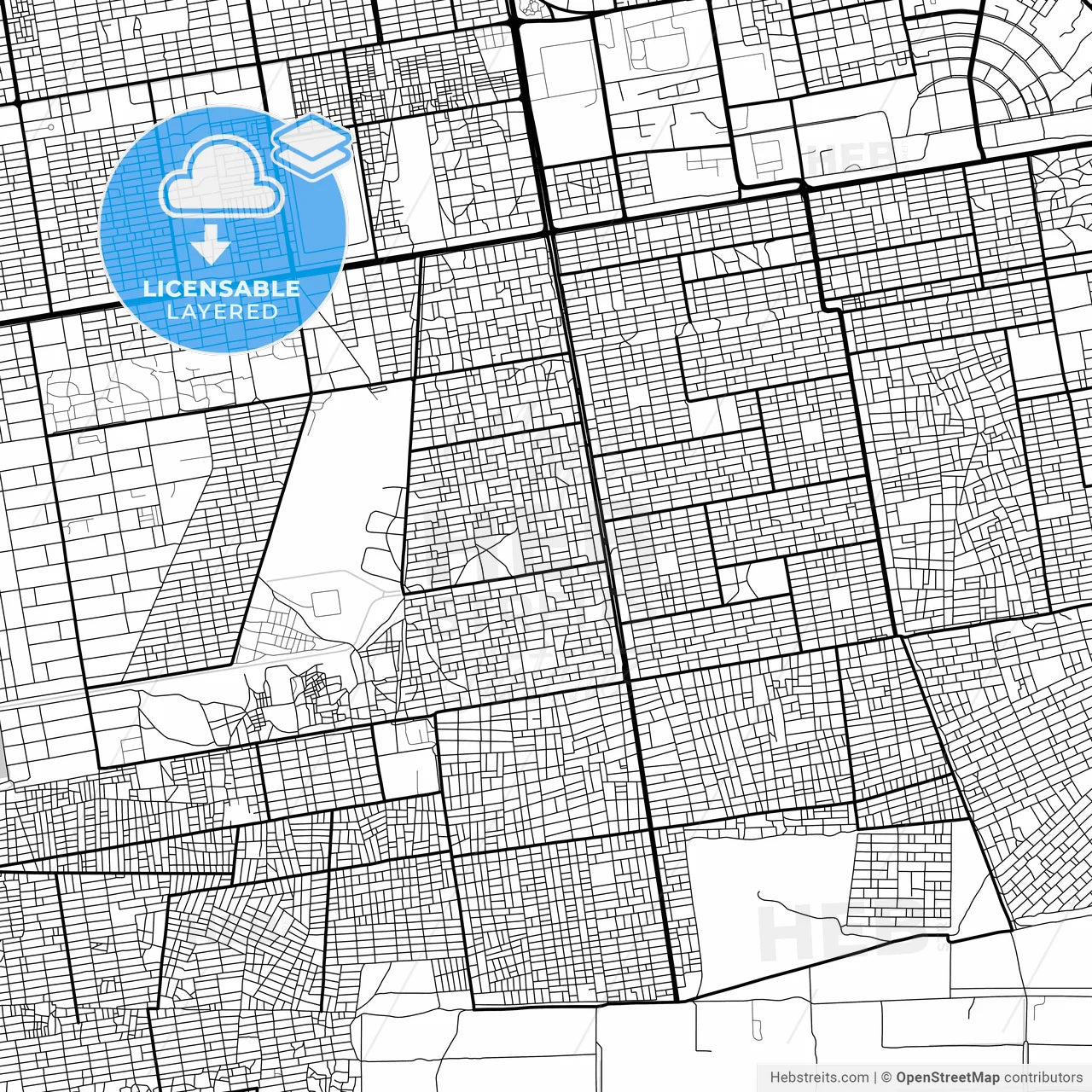Layered PDF map of Khartoum, Sudan