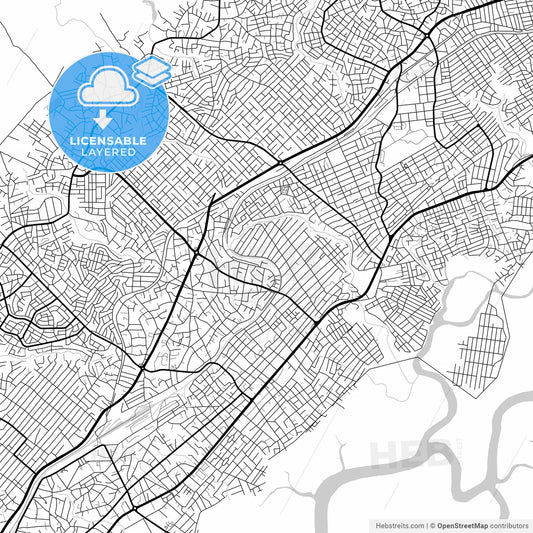 Layered PDF map of Conakry, Guinea