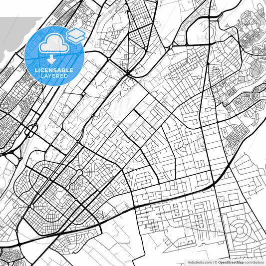 Layered PDF map of Rabat, Morocco