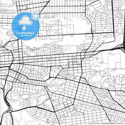 Layered PDF map of Pretoria, South Africa