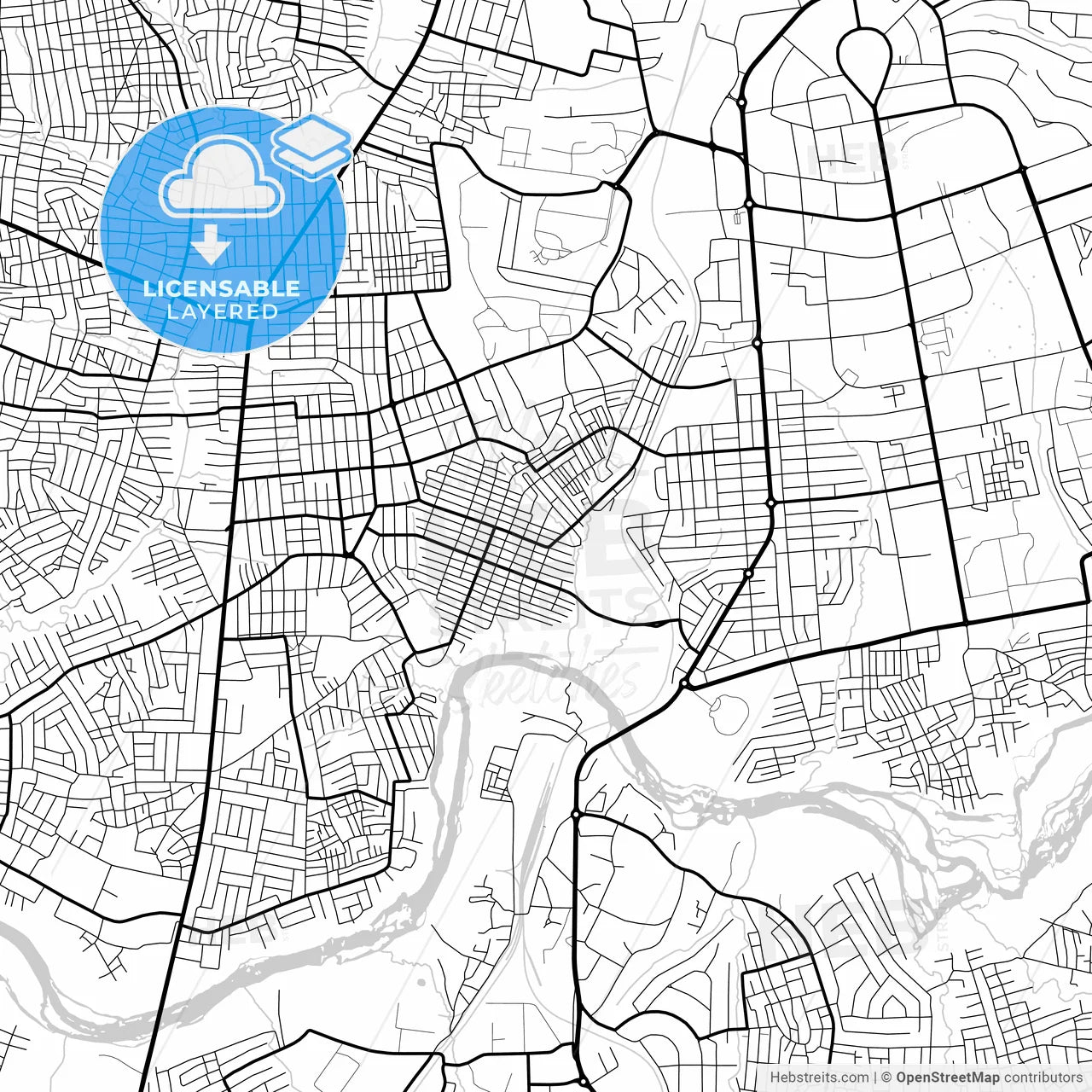 Layered PDF map of Kaduna, Nigeria