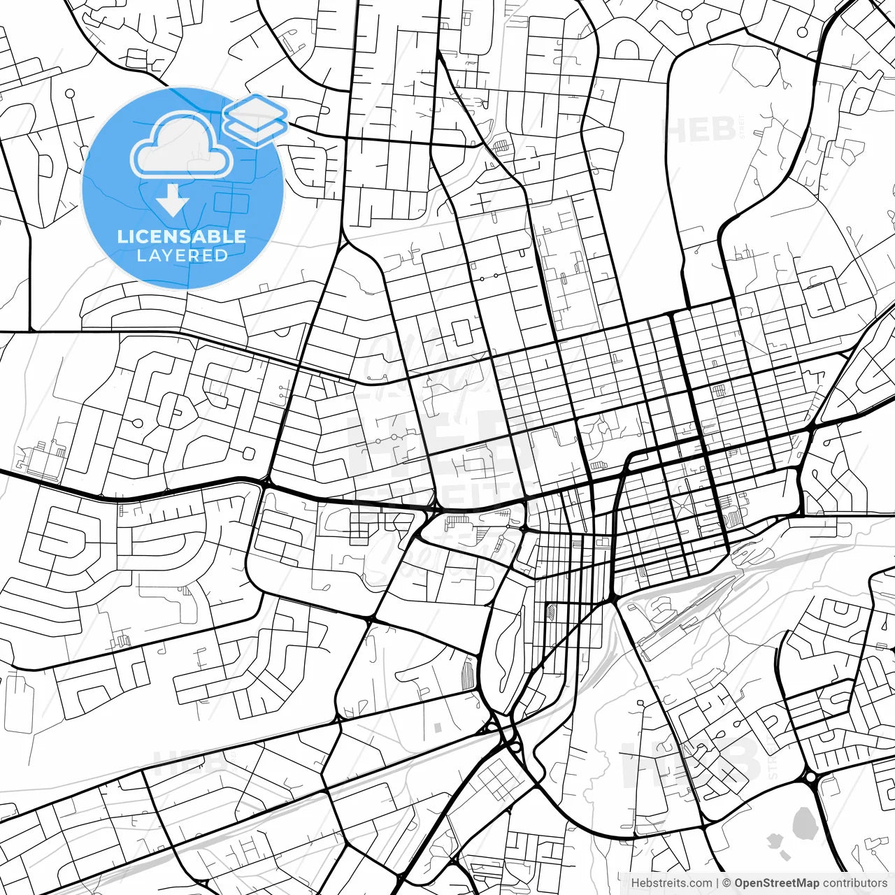 Layered PDF map of Harare, Zimbabwe