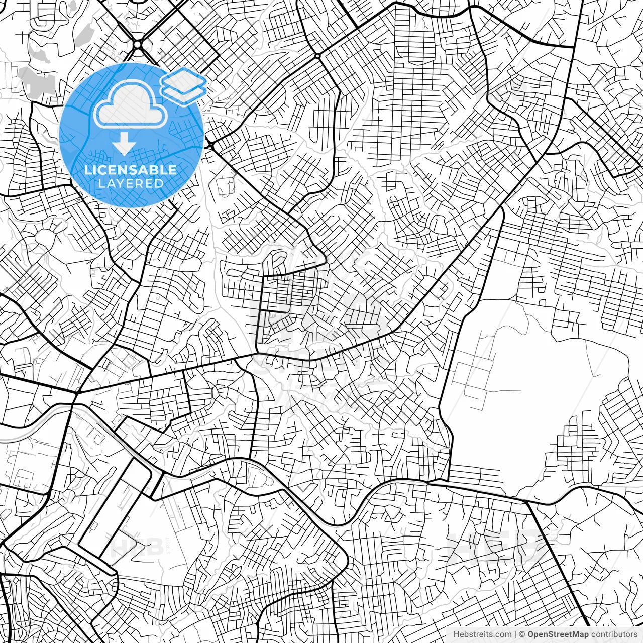 Layered PDF map of Douala, Cameroon