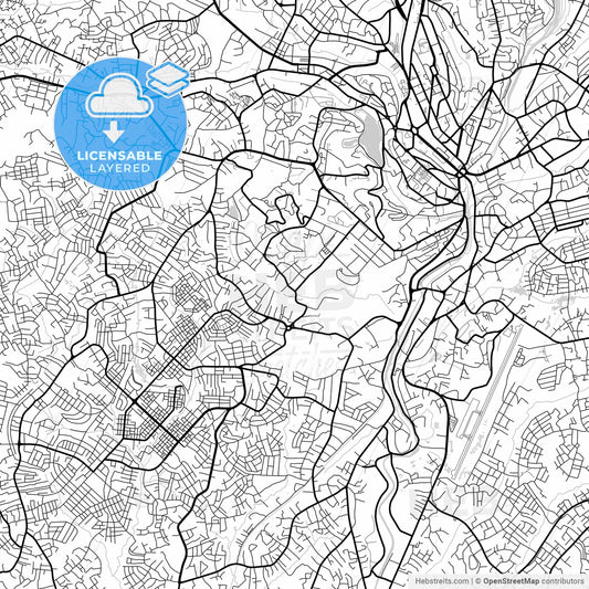 Layered PDF map of Yaounde, Cameroon