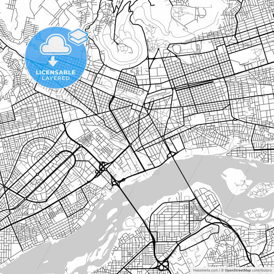 Layered PDF map of Bamako, Mali