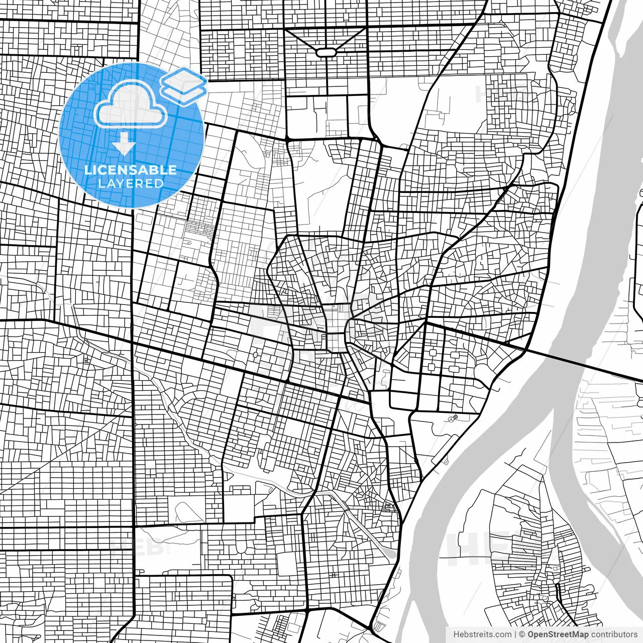 Layered PDF map of Omdurman, Sudan