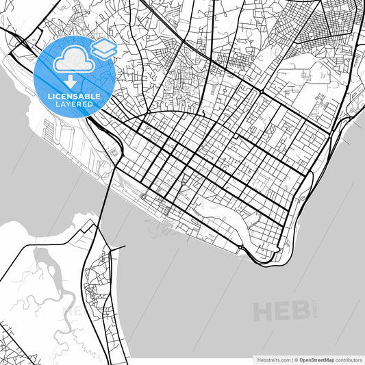 Layered PDF map of Maputo, Mozambique