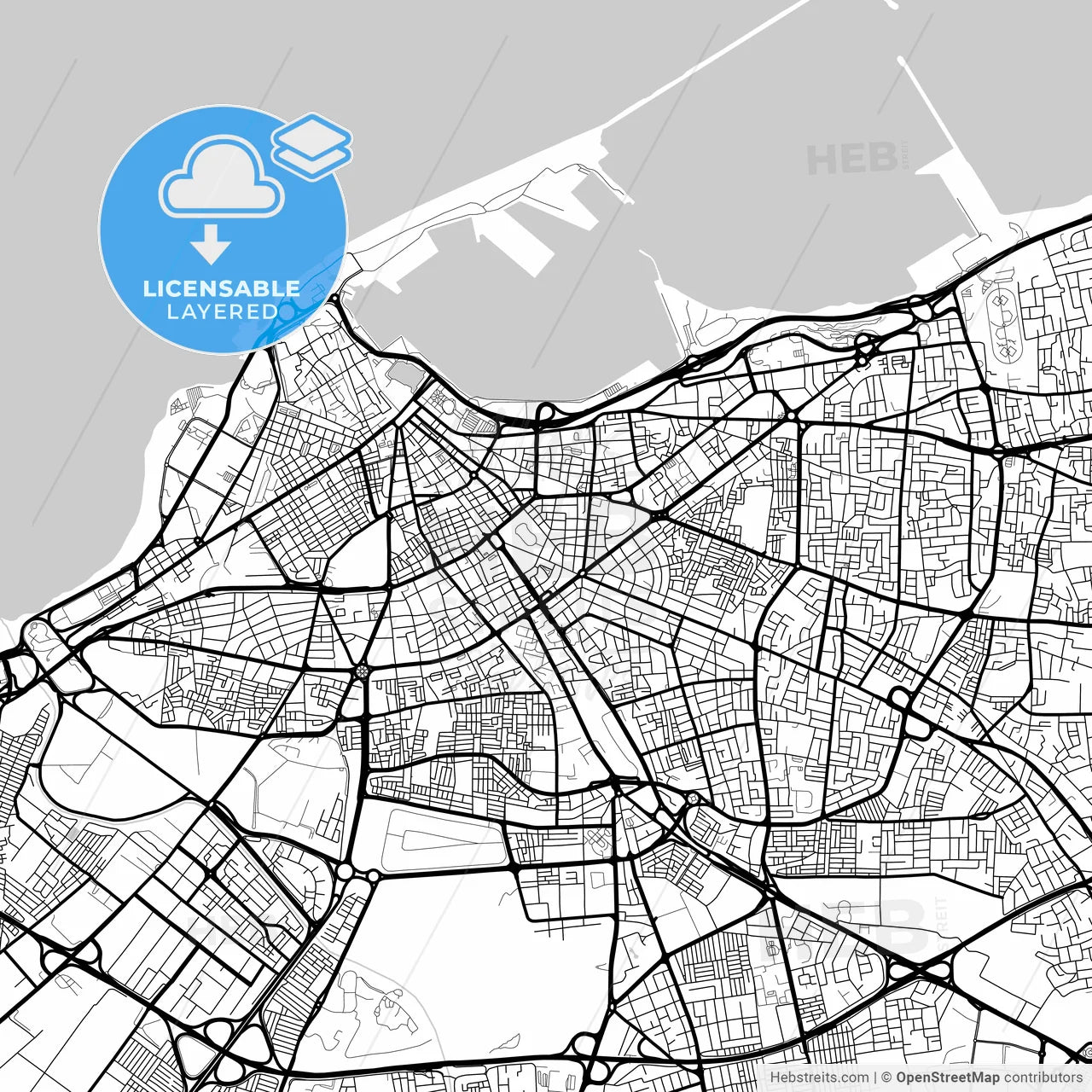 Layered PDF map of Tripoli, Libya
