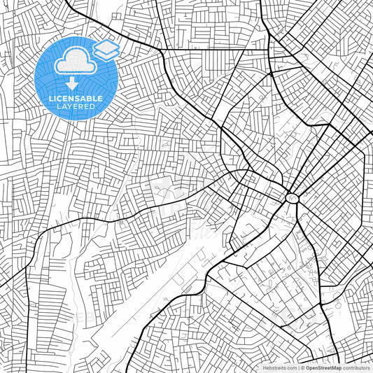 Layered PDF map of Benin City, Nigeria