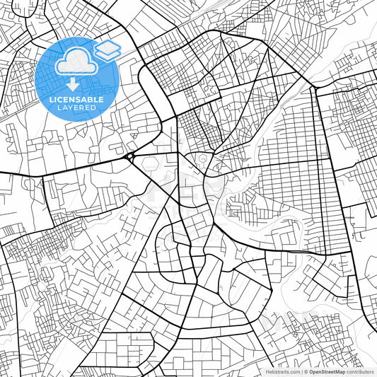 Layered PDF map of Maiduguri, Nigeria