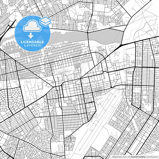 Layered PDF map of Ouagadougou, Burkina Faso