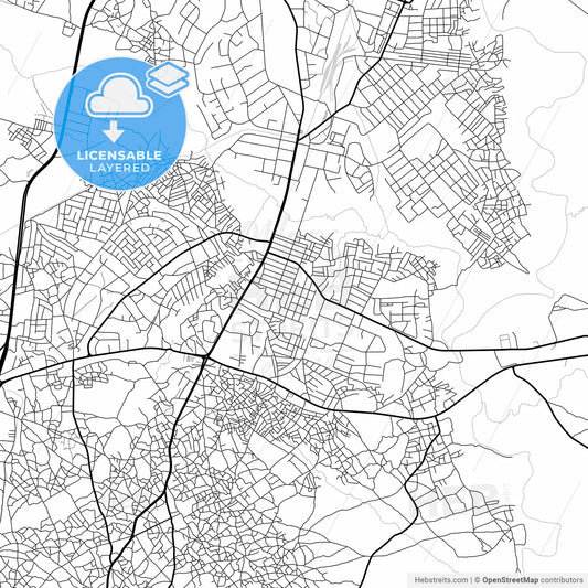 Layered PDF map of Zaria, Nigeria