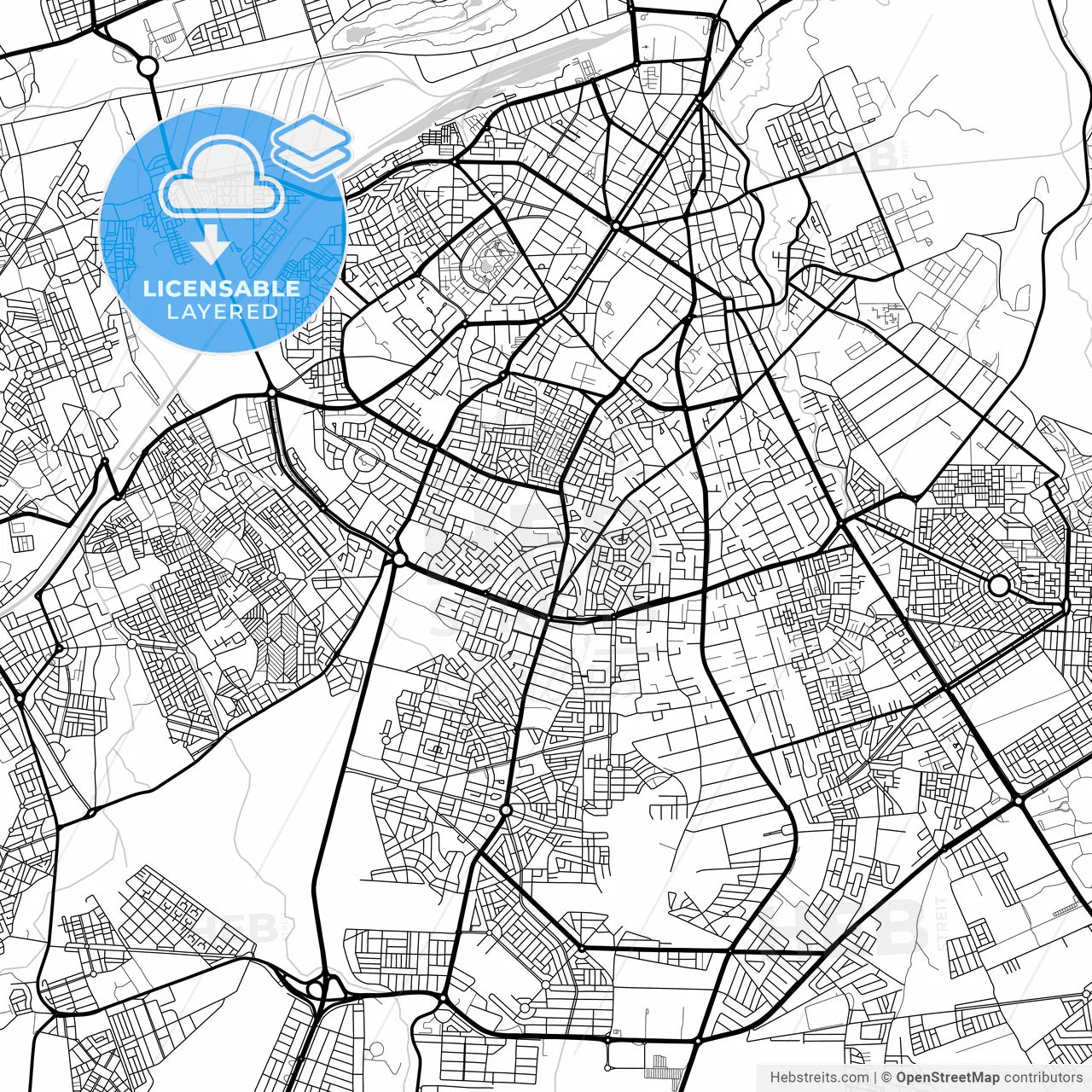 Layered PDF map of Fes, Morocco