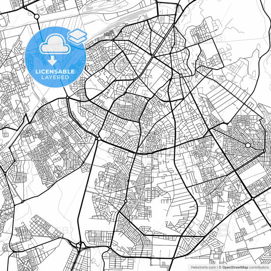 Layered PDF map of Fes, Morocco
