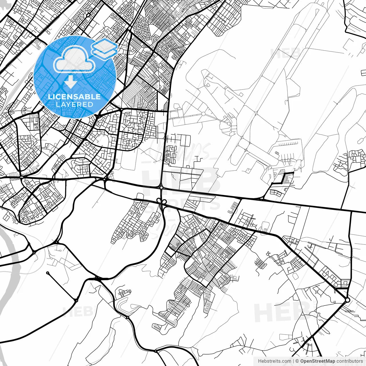 Layered PDF map of Sale, Morocco