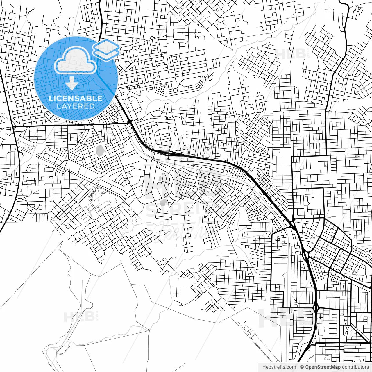 Layered PDF map of Abobo, Ivory Coast
